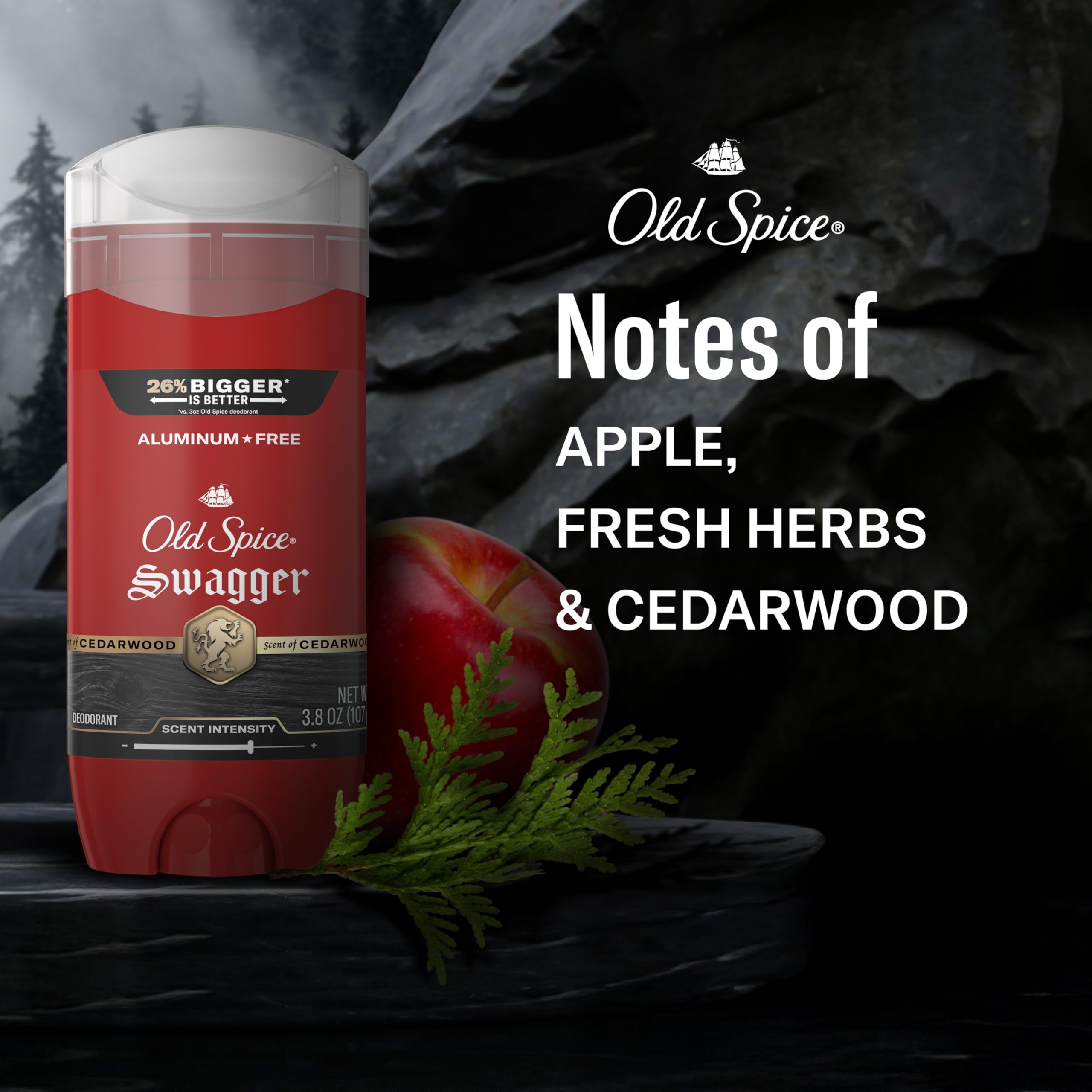 Old Spice Swagger three-pack lined up on white background, convenient supply and value