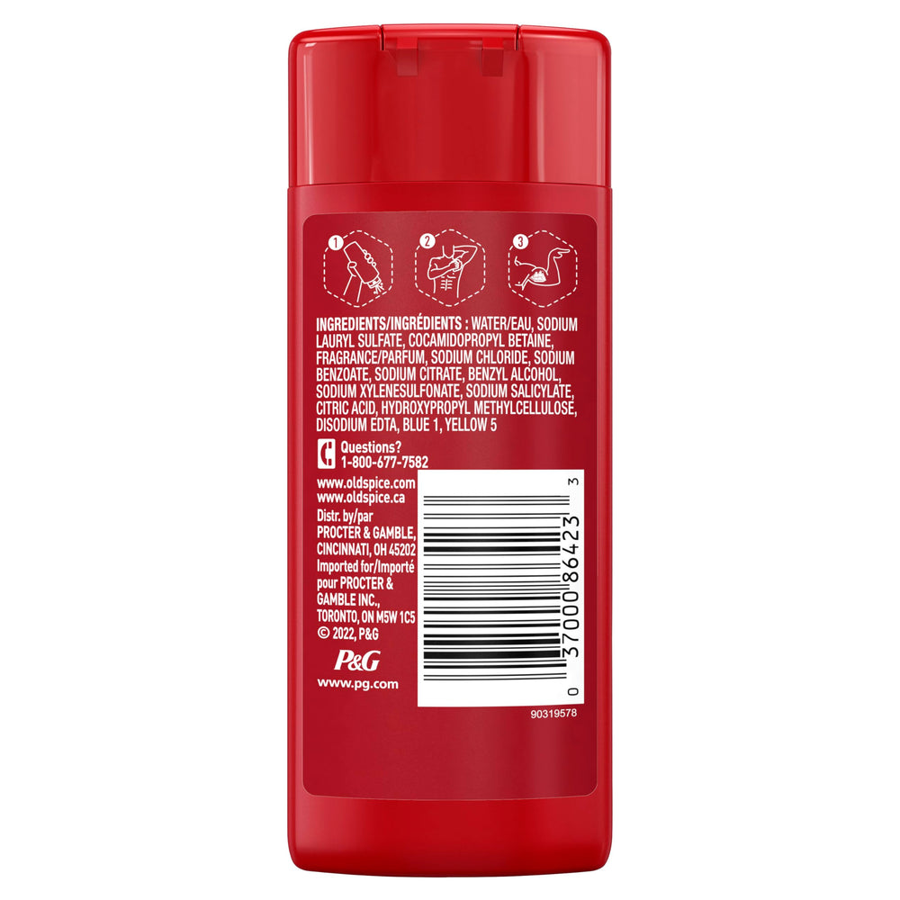 Old Spice Timber ingredient panel close-up showing key odor-control elements