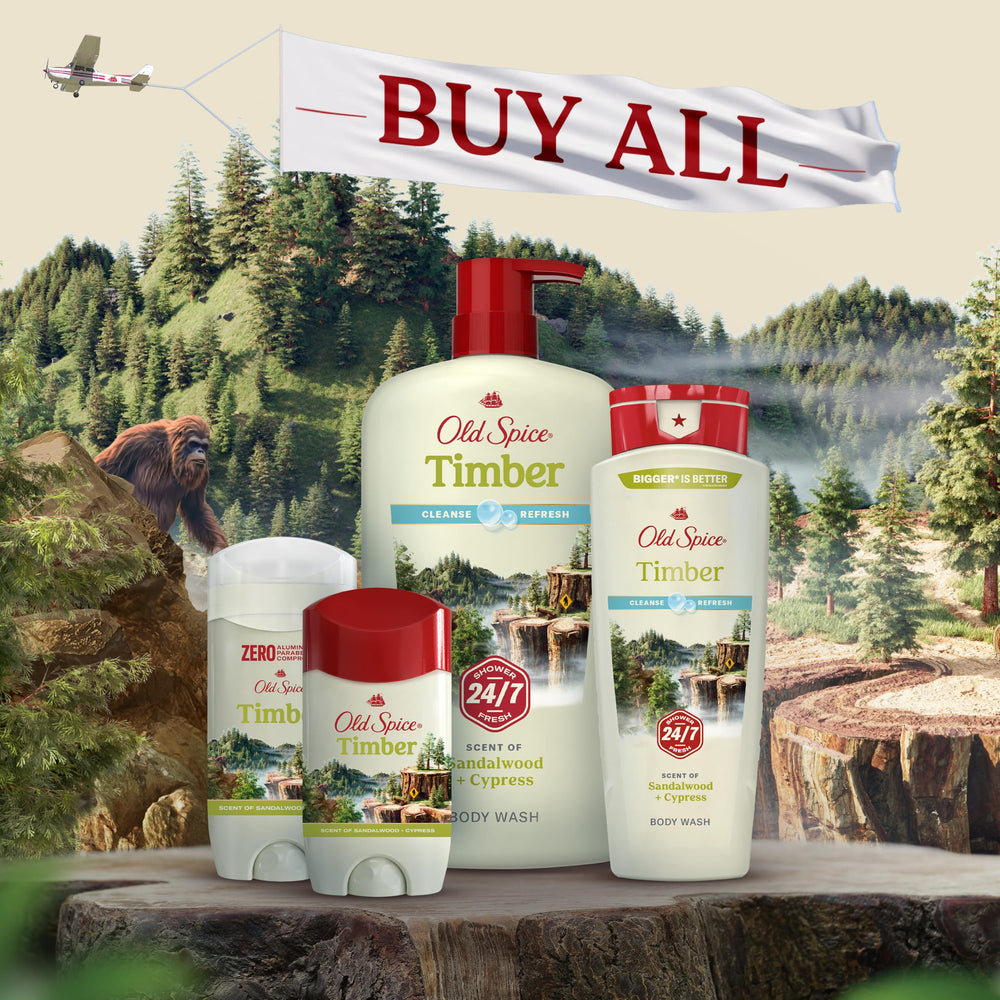 Old Spice Timber next to sandalwood piece highlighting natural scent notes and aromatic benefit