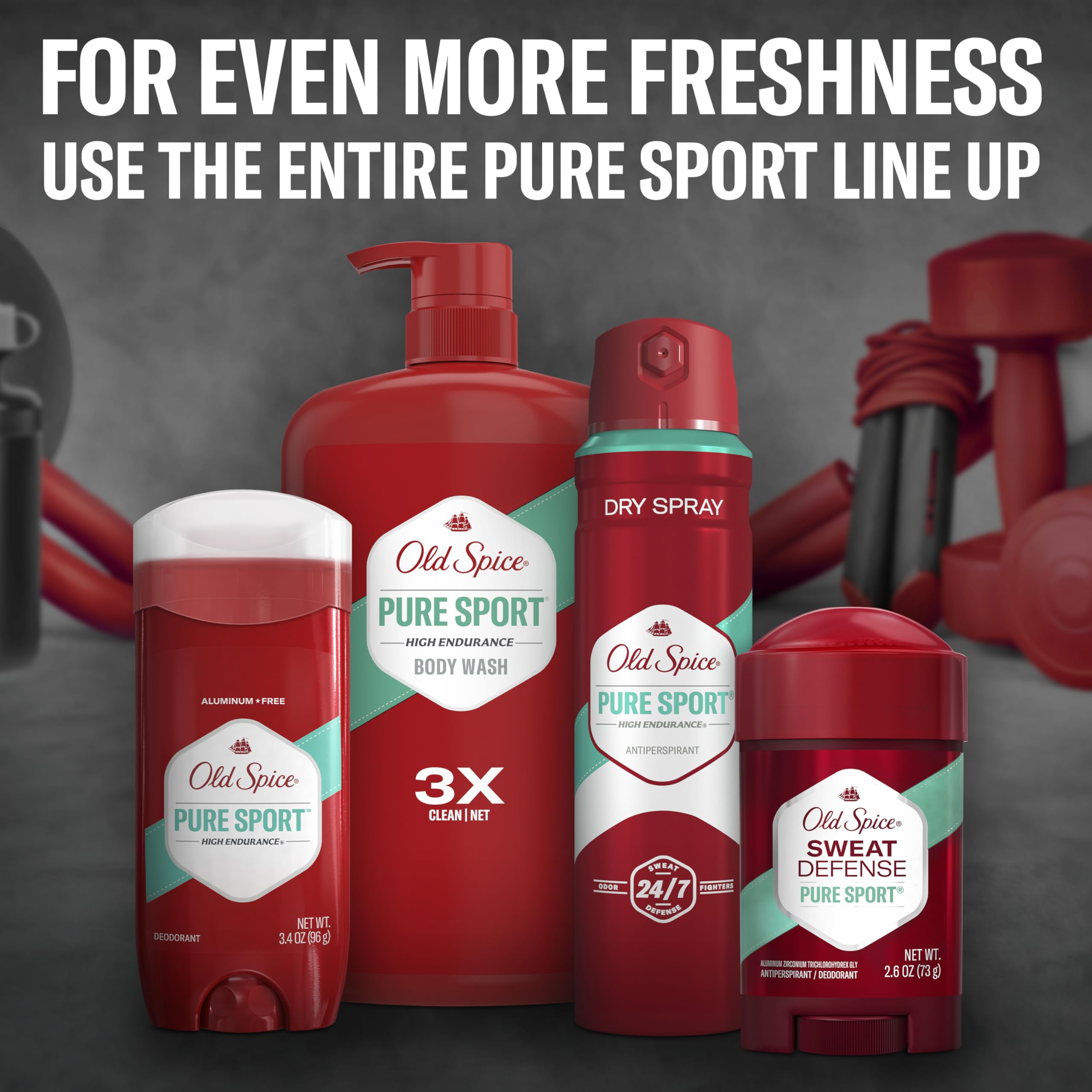 Old Spice bottle in gym bag showing portability and post-workout freshness benefit