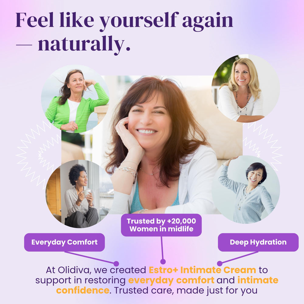 Olidiva jar on bedside table suggesting discreet daily intimate care