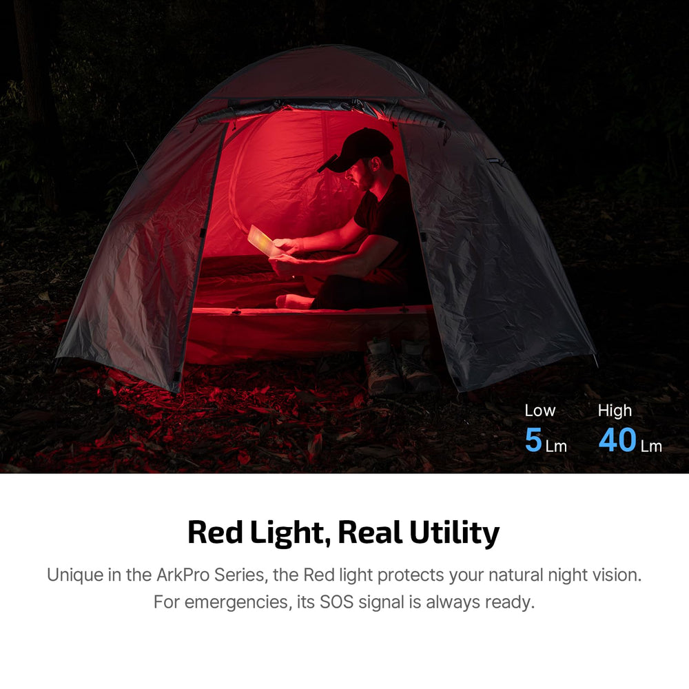OLIGHT ArkPro Lite magnetic tail mounted to metal surface for hands free use benefit