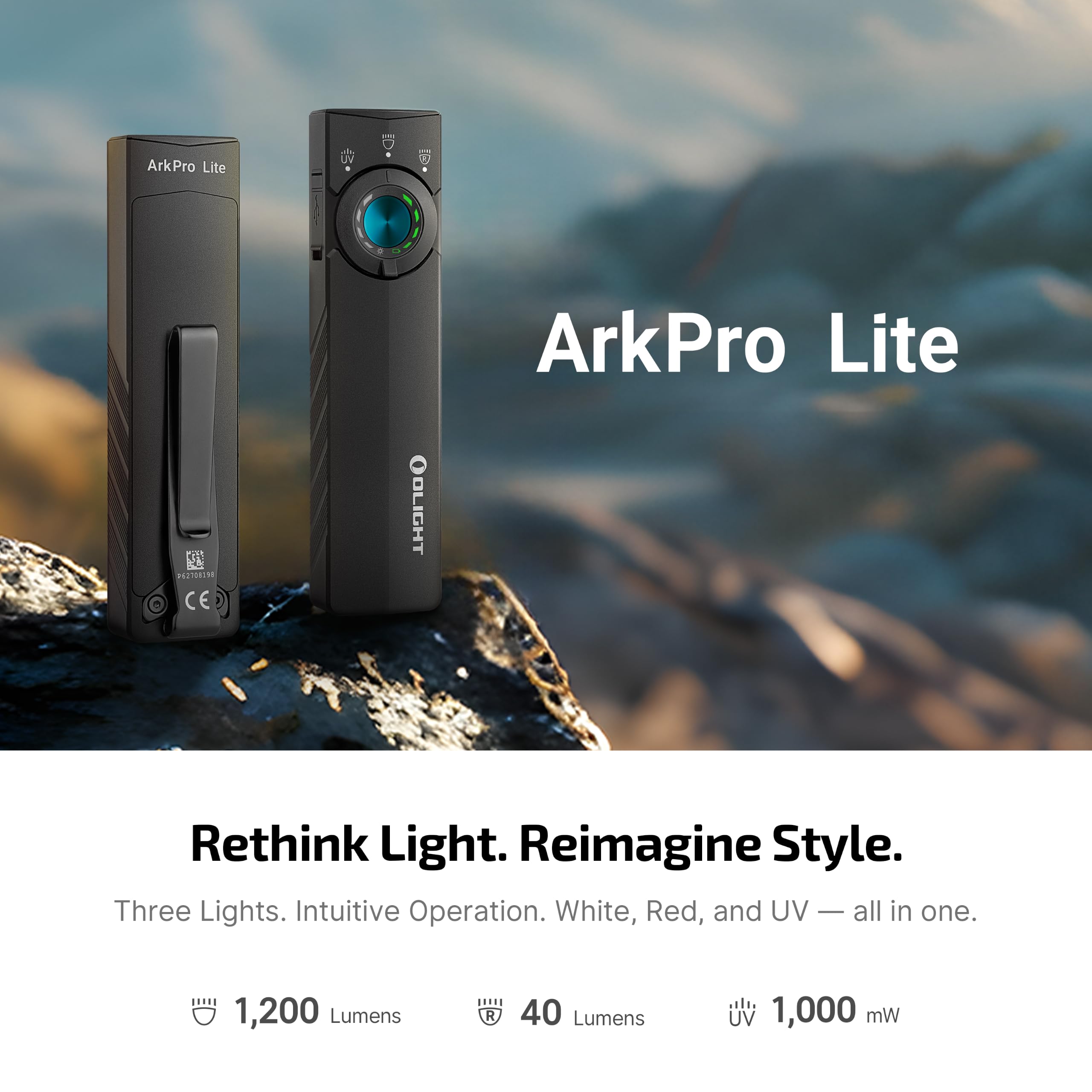 OLIGHT ArkPro Lite flat profile highlighting comfortable hold and pocketability