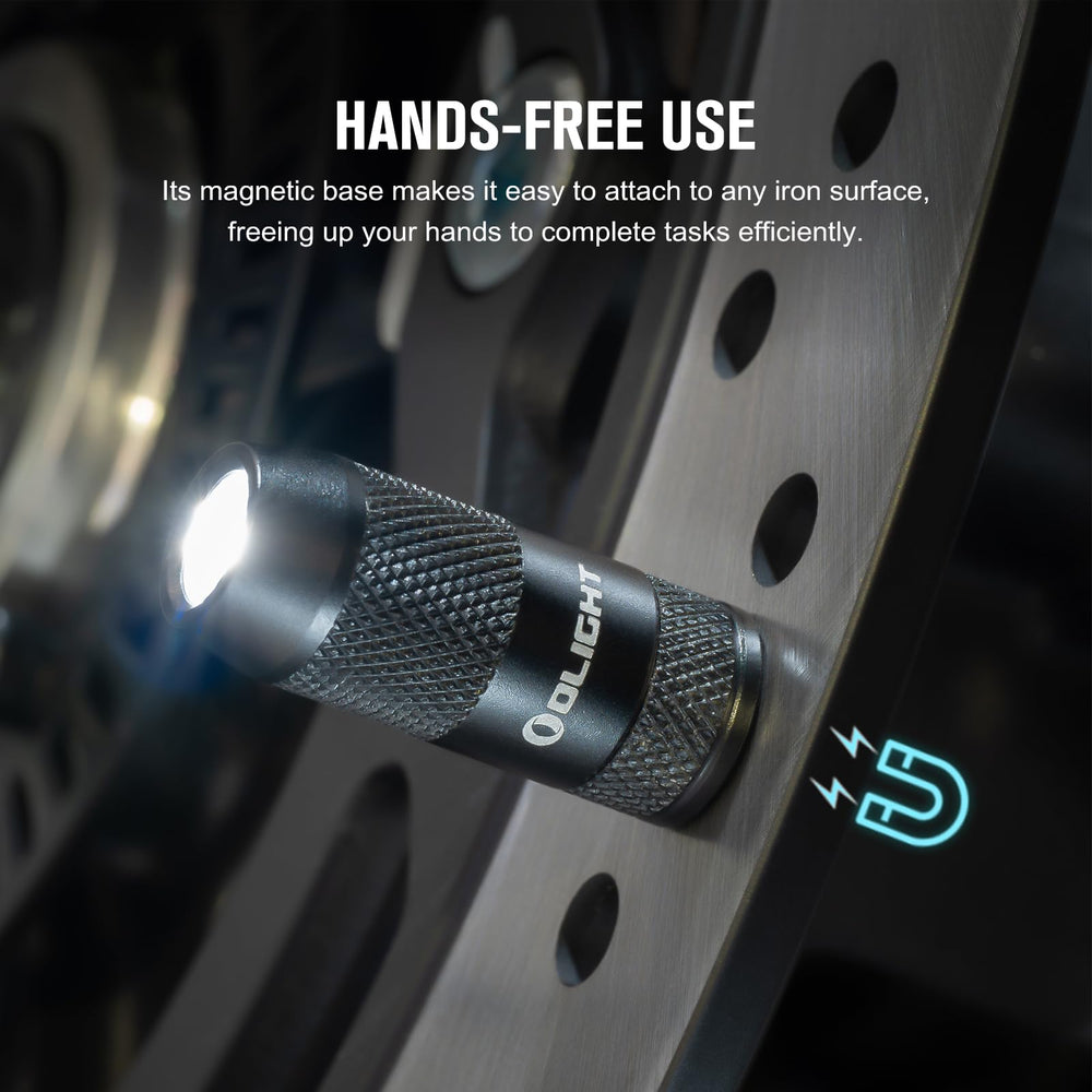 OLIGHT IMINI 2 aluminum body texture close-up highlighting durable finish