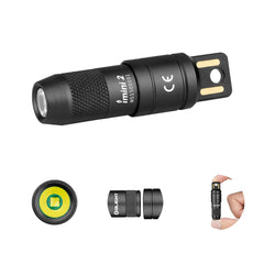 OLIGHT IMINI 2 front view showing compact black body and lens, easy-carry benefit