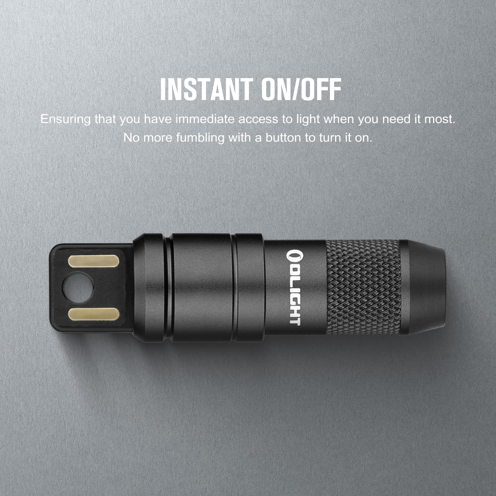 OLIGHT IMINI 2 held in hand to show size and lightweight everyday-carry benefit