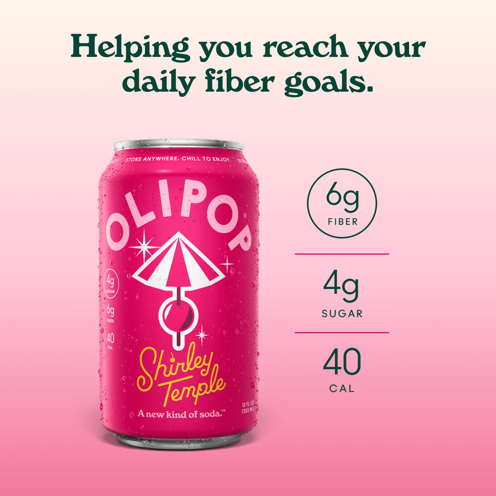 OLIPOP ingredients label detail, showing fiber and prebiotic components
