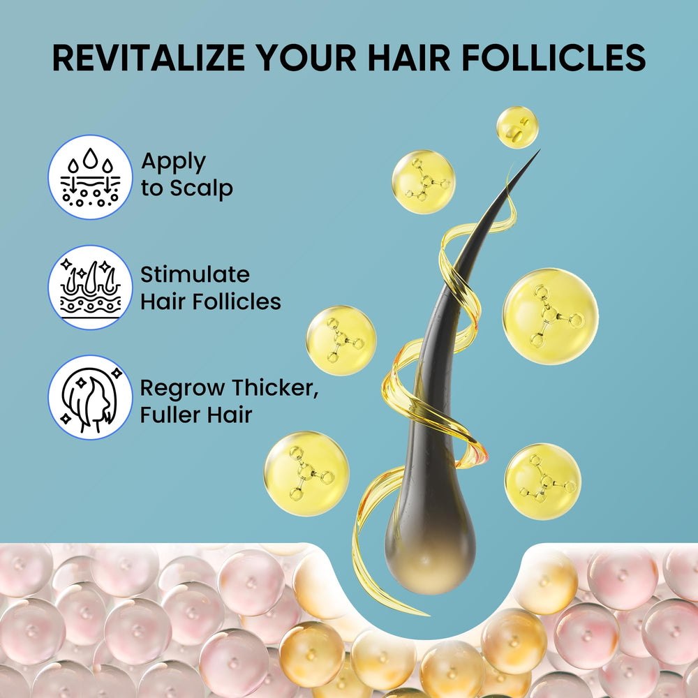 OLIVITA in use on scalp demonstrating simple twice-daily routine