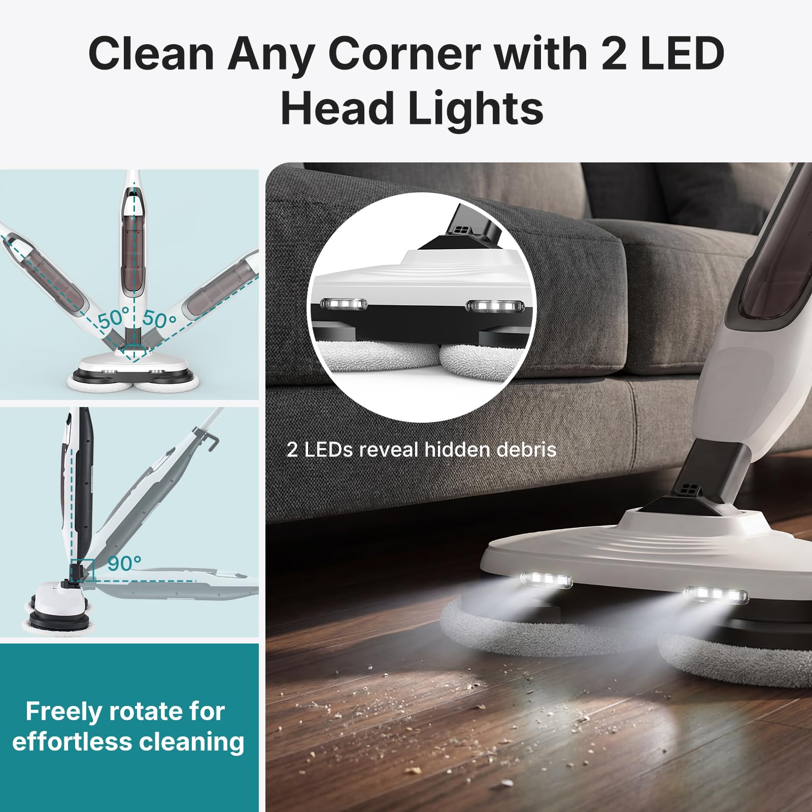 OLIXIS handle with controls showing 4 modes for customizable cleaning benefit