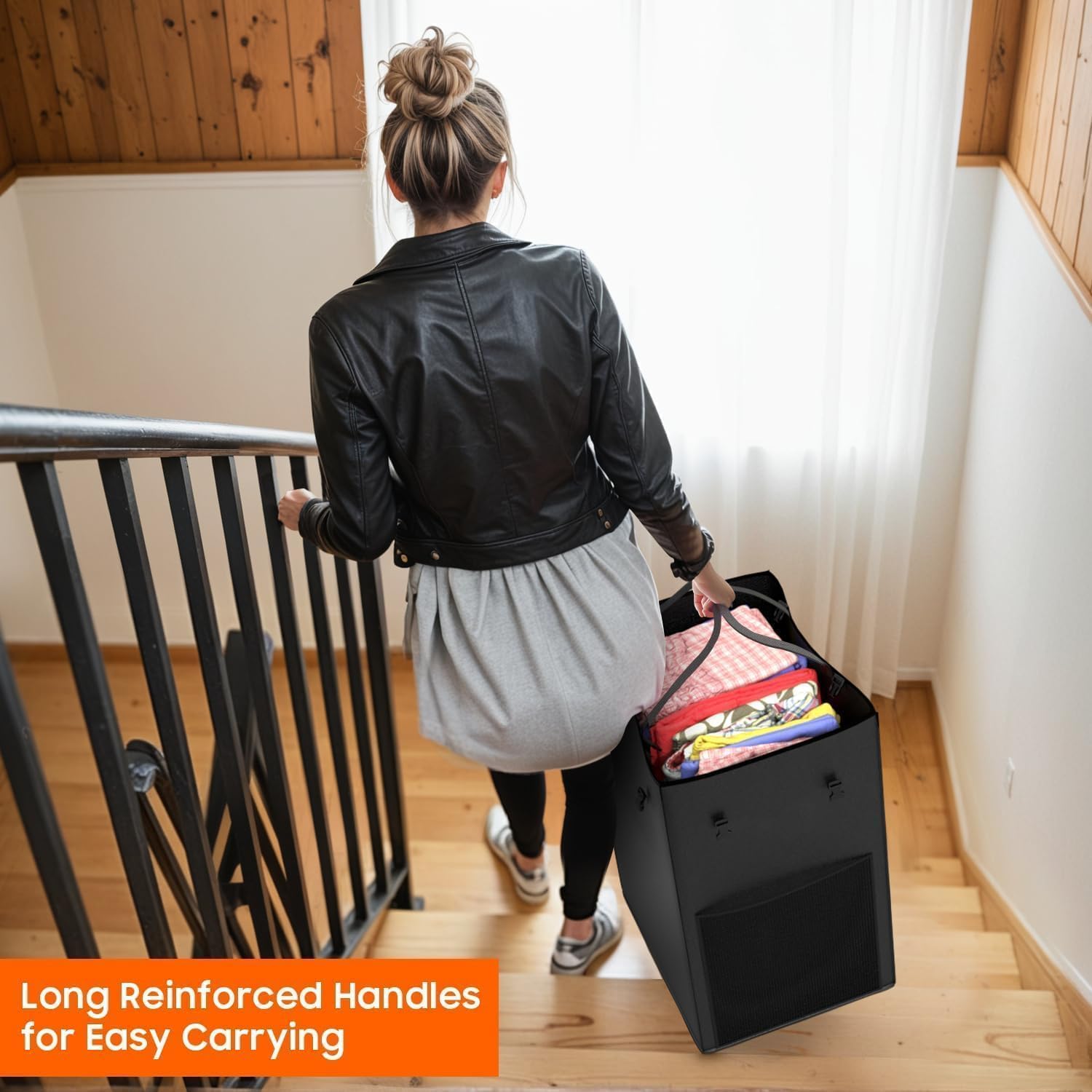 Olldide removable bag in bathroom containing damp towels and protection