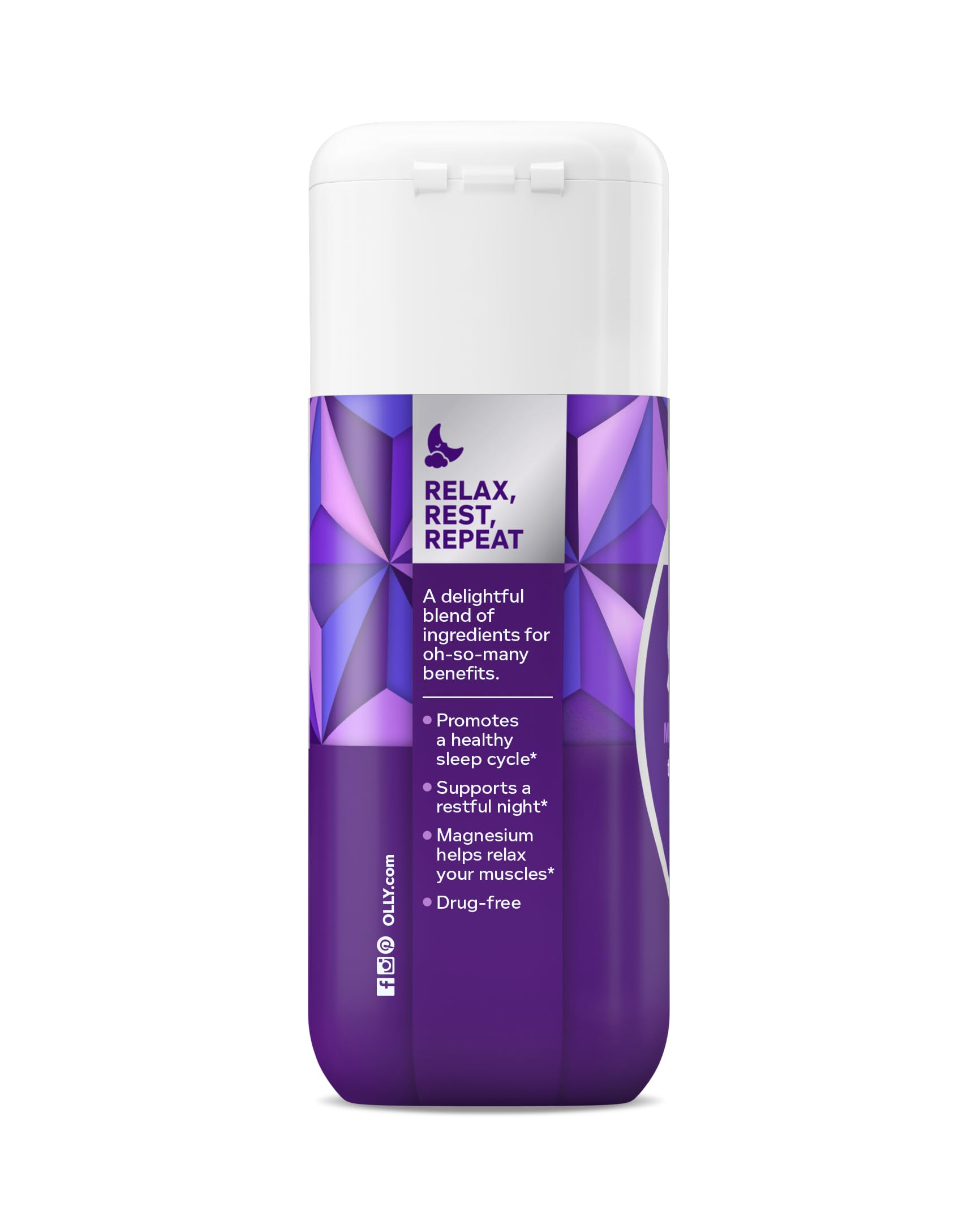 OLLY back panel nutrition facts emphasizing clear ingredient transparency