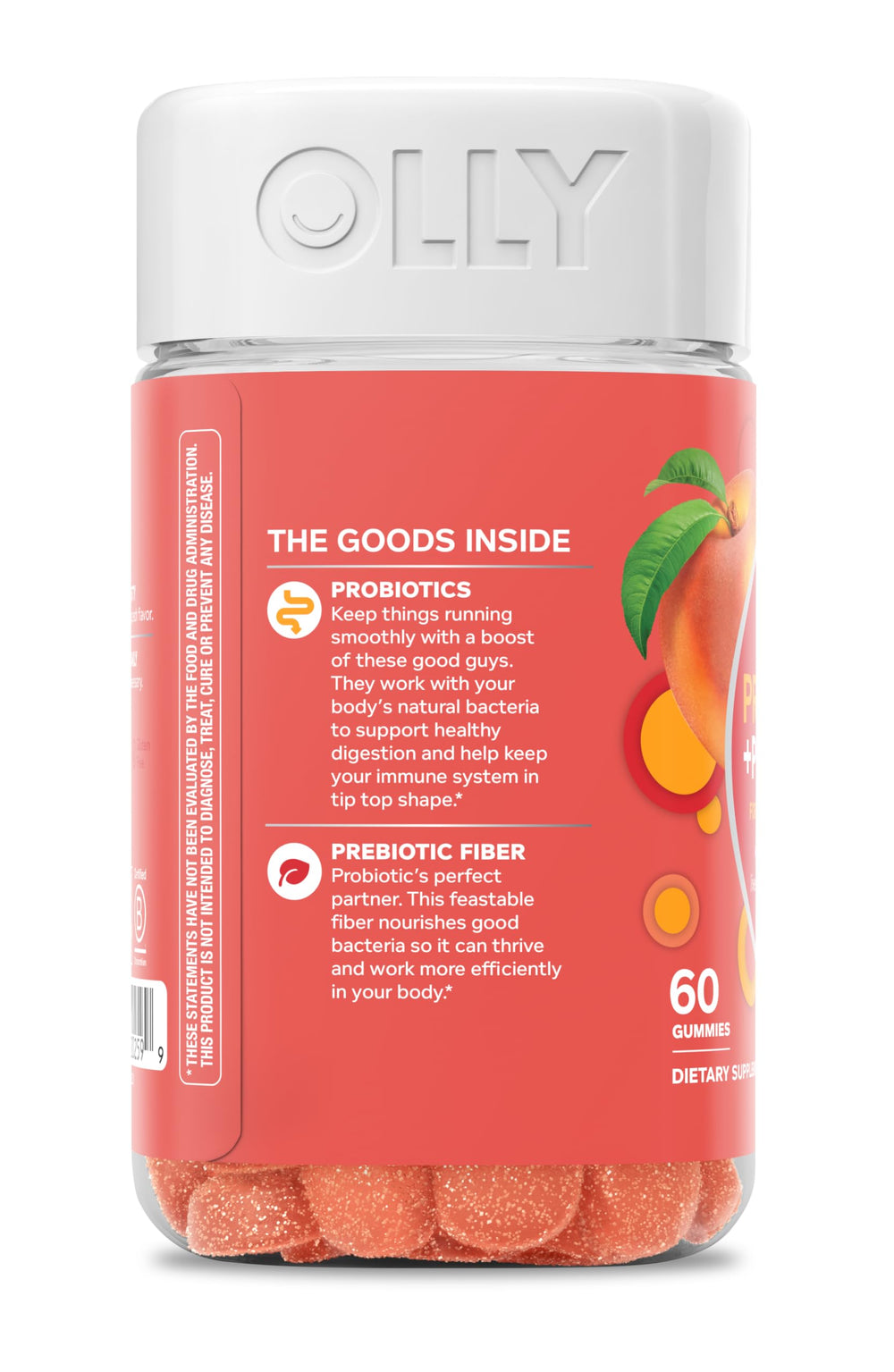 OLLY packaging with serving directions showing one-per-day dosing benefit
