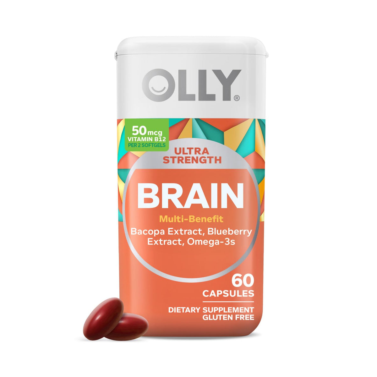 OLLY bottle front label showing product name and count for easy identification
