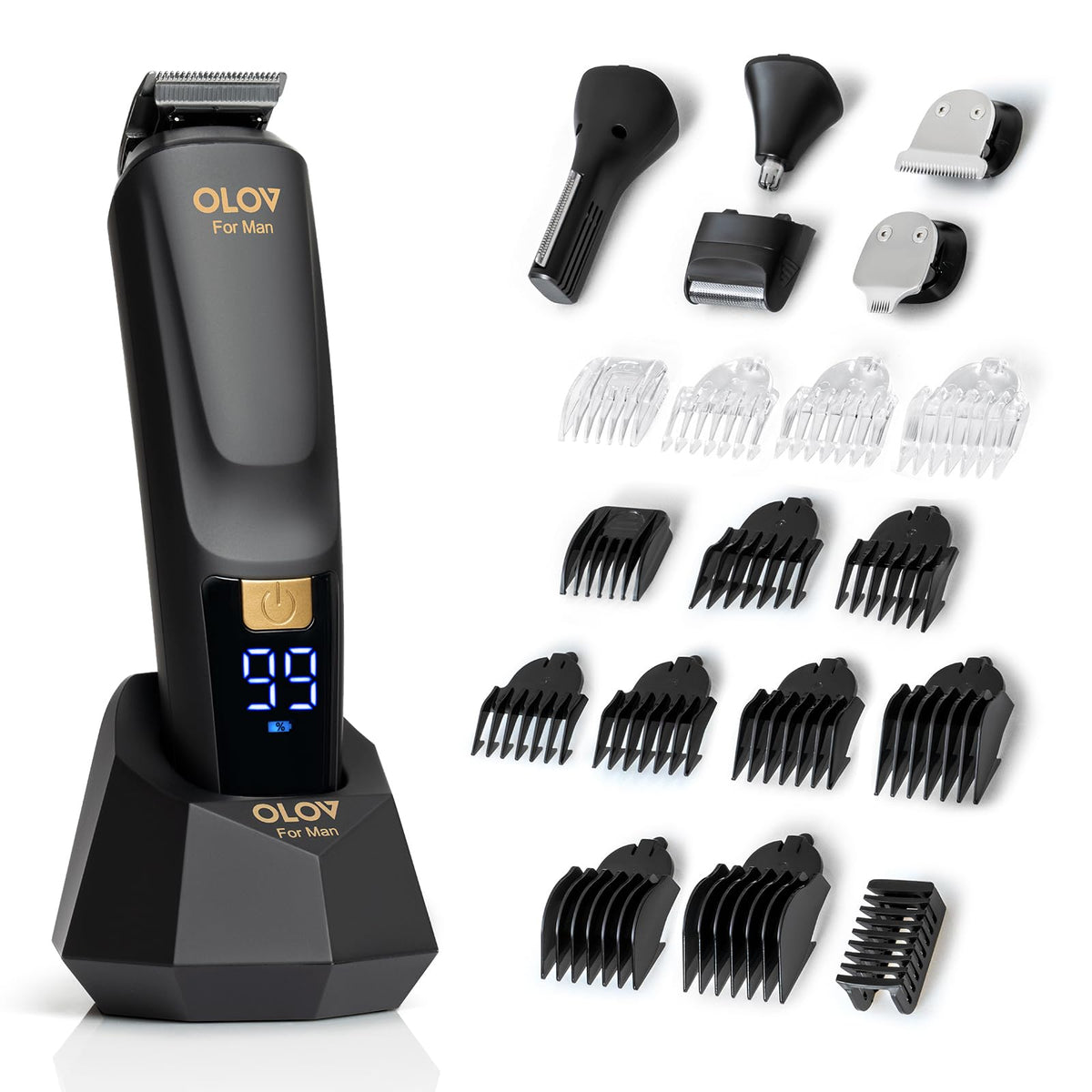 OLOV For Man front package showing kit contents and neat storage benefits