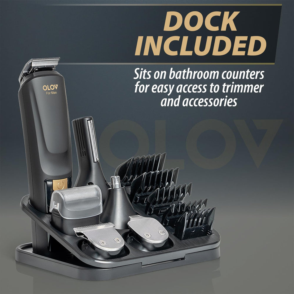 OLOV For Man USB charge dock demonstrating easy travel-ready recharging