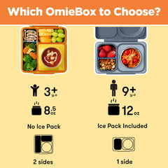 Omie open box showing three compartments for varied meals and easy portioning benefit