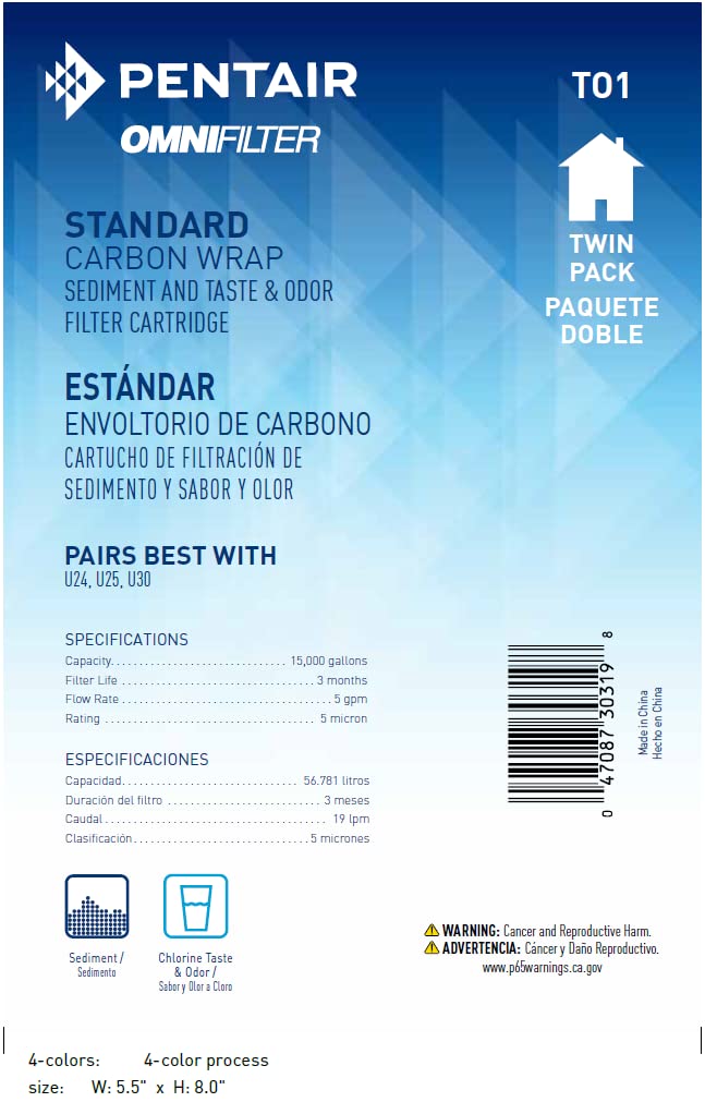 OMNIFilter TO1 beside measuring tape illustrating 10-inch standard size convenience