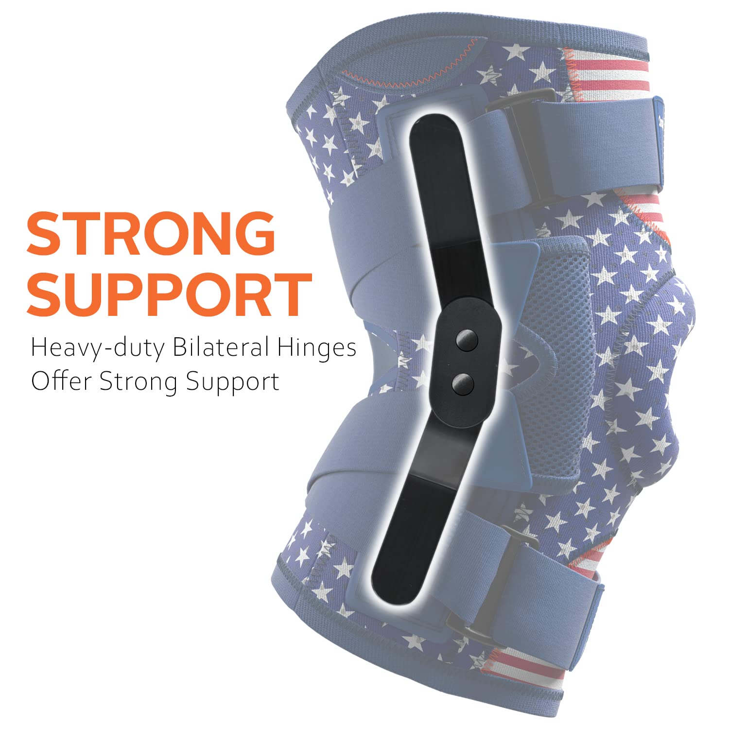 Omples strap system x shape securing knee and improving stability