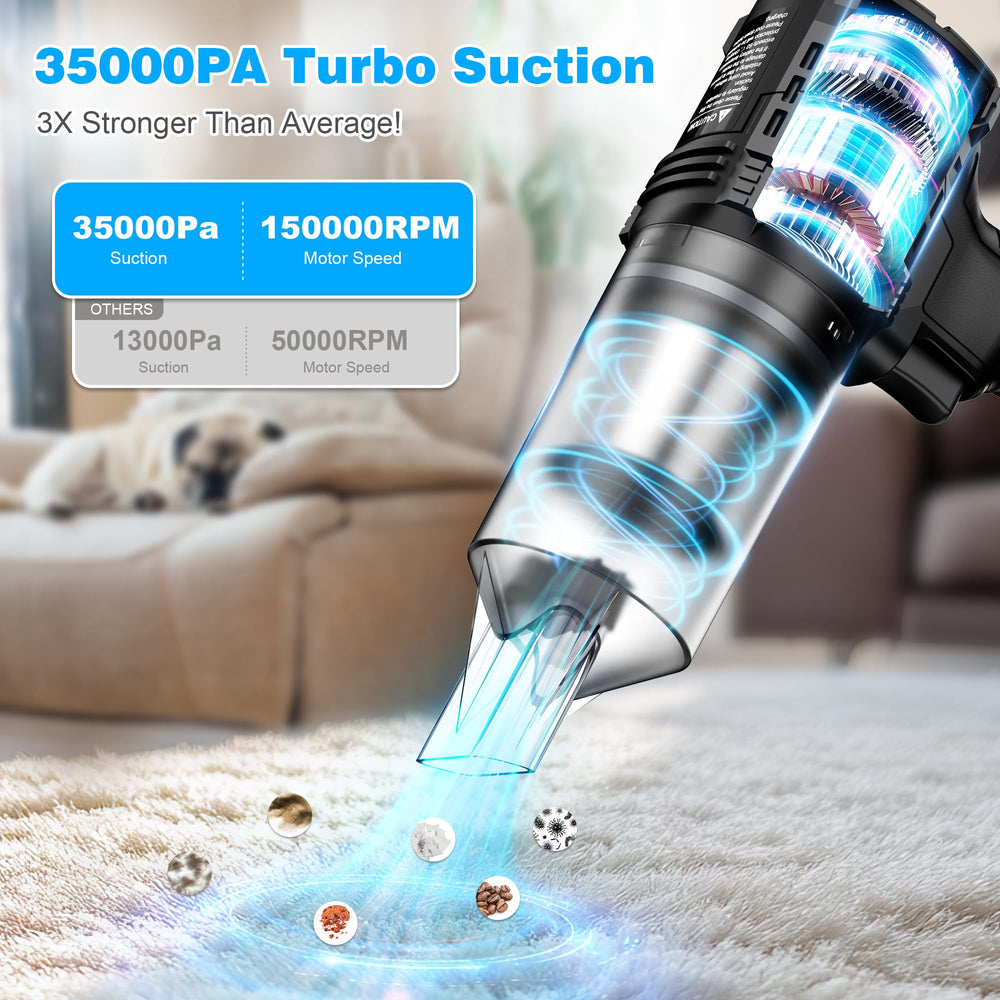 ONAVOT 350ml dust cup closeup highlights larger capacity for fewer empties