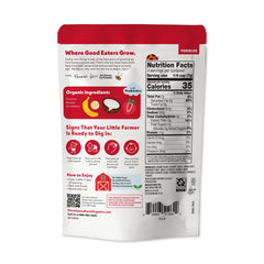 Once Upon a Farm resealable bag opened showing convenient fresh storage