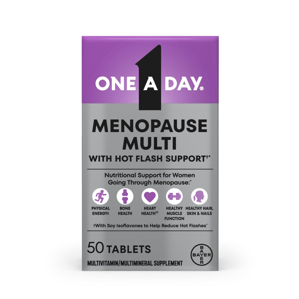ONE A DAY front packaging showing menopause support and benefits