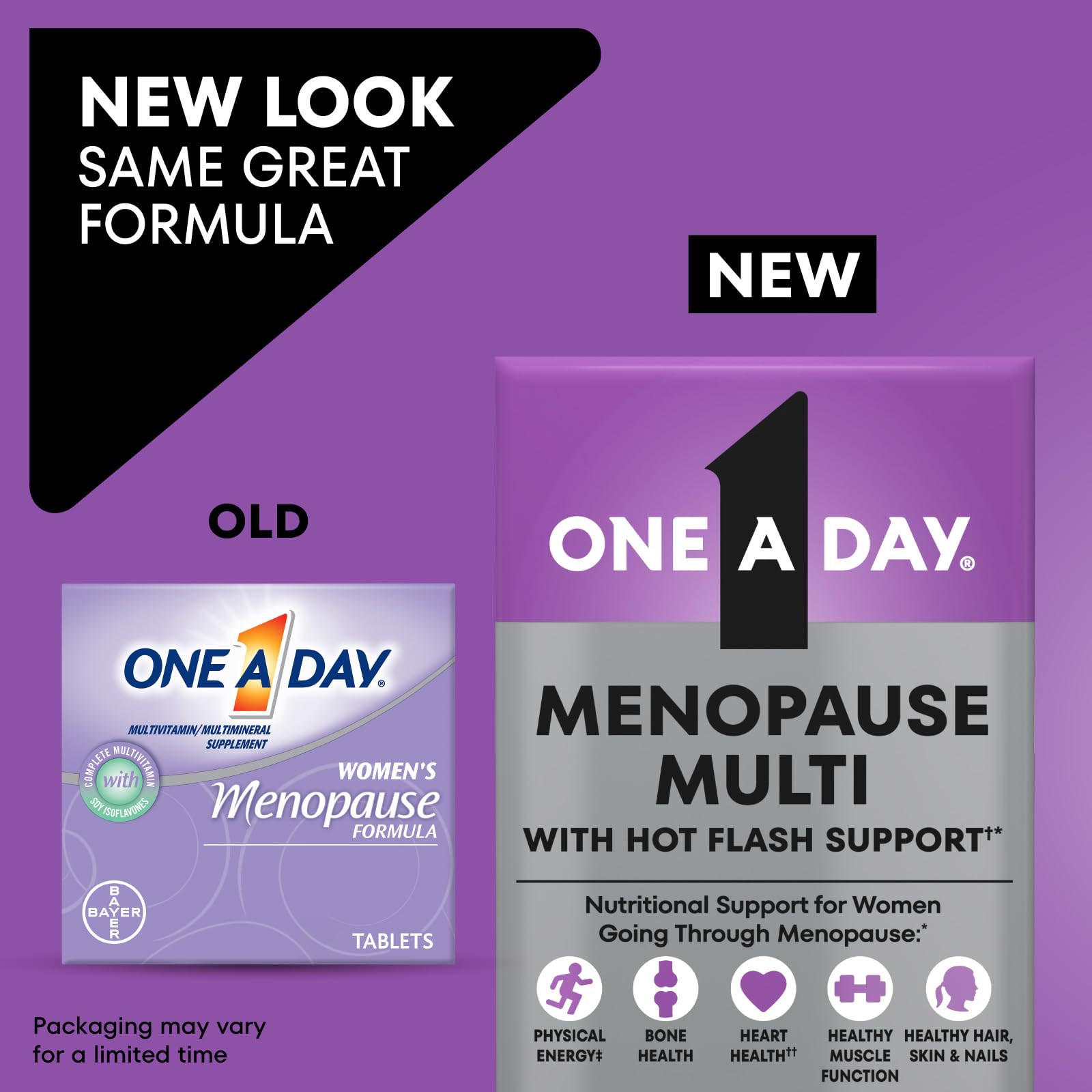 ONE A DAY tablet beside a coin to show size and easy swallowing
