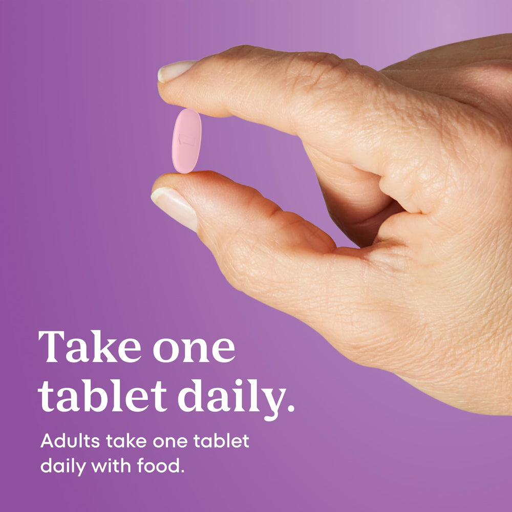 Spread of ONE A DAY tablets illustrating daily supply and portability