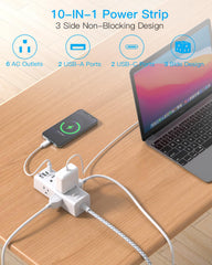 One Beat close-up of AC, USB-A and USB-C ports demonstrating versatile charging