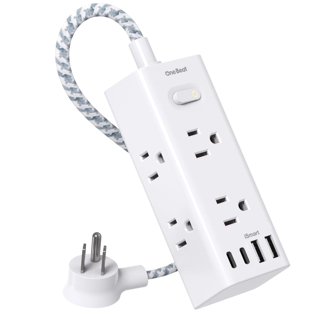 One Beat front view showing six AC outlets and four USB ports, organized for convenience