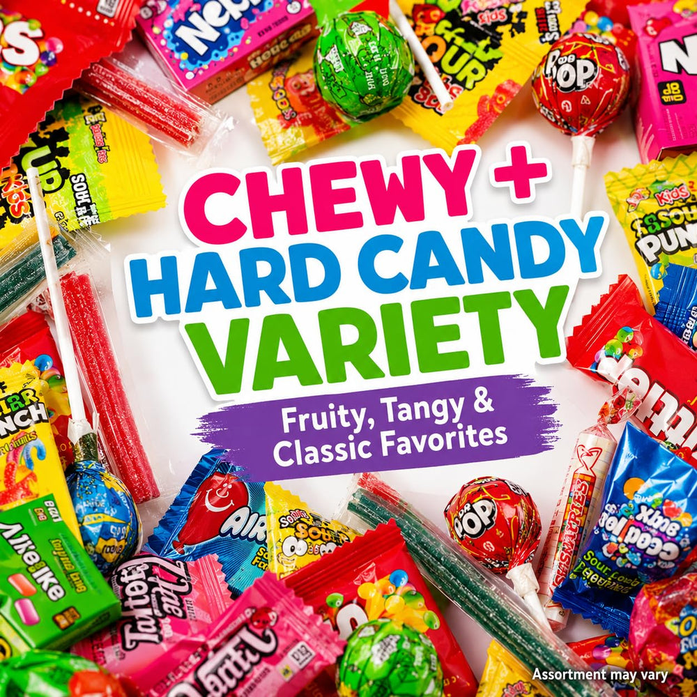 ONE CANDY WAY individually wrapped candies scattered, hygienic handling and sharing