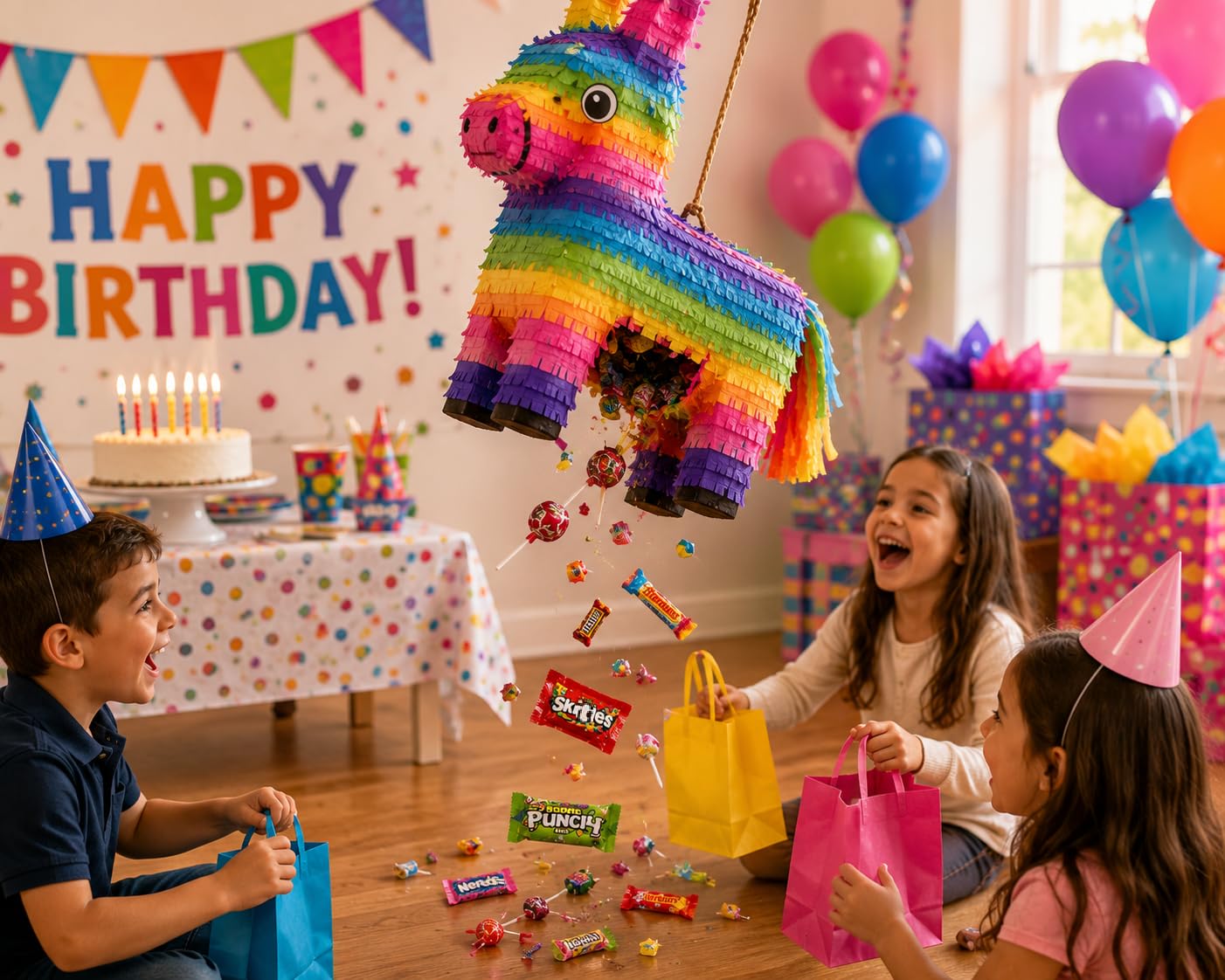 ONE CANDY WAY on a party table with decorations, ready for gatherings and events