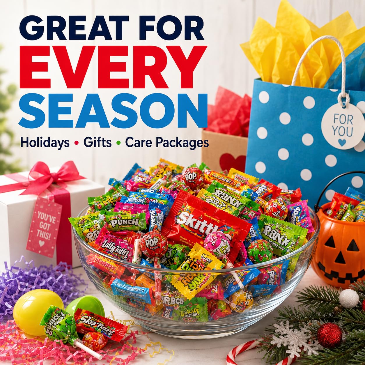 ONE CANDY WAY detailed texture and color shot, highlights variety and visual appeal