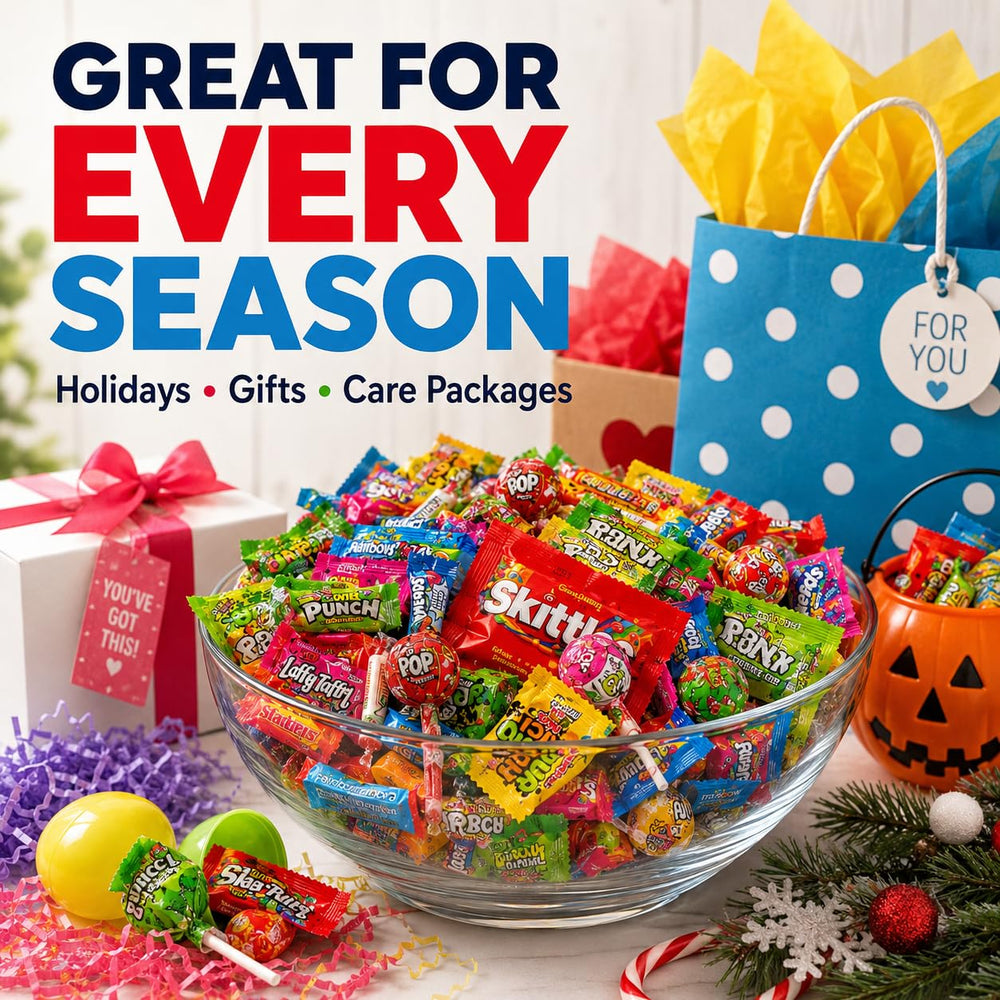 ONE CANDY WAY detailed texture and color shot, highlights variety and visual appeal
