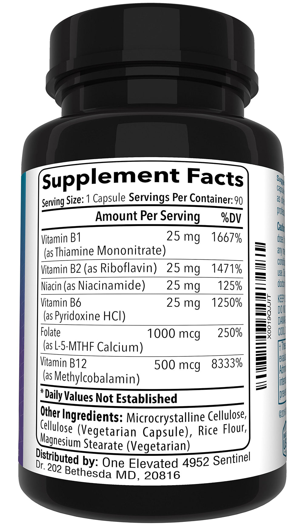 One Elevated label nutrition panel highlighting ingredients and potency