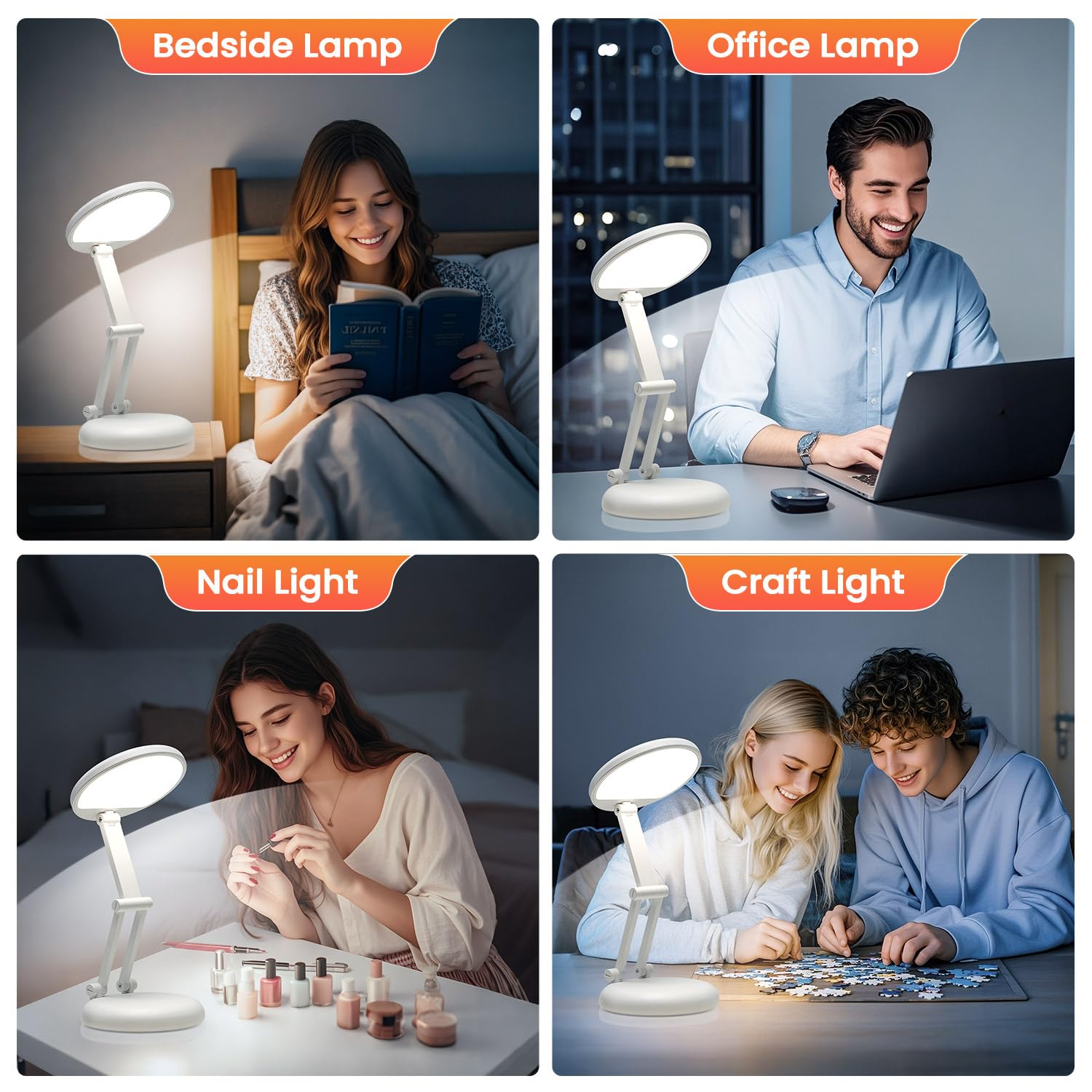 One Fire lamp lighting a book for comfortable reading and clear text
