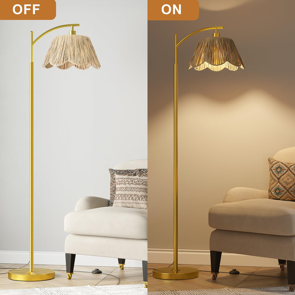 Oneach lamp in living room setting enhancing decor and creating warm atmosphere benefit