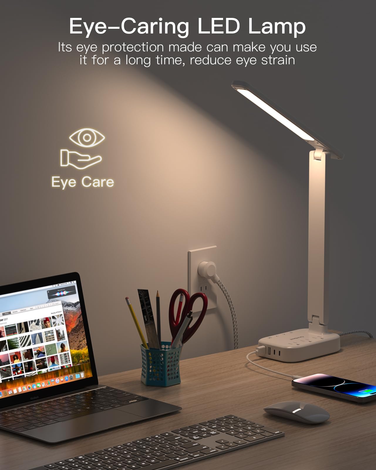 One Beat in a bedroom lifestyle scene showing convenient bedside charging and lighting