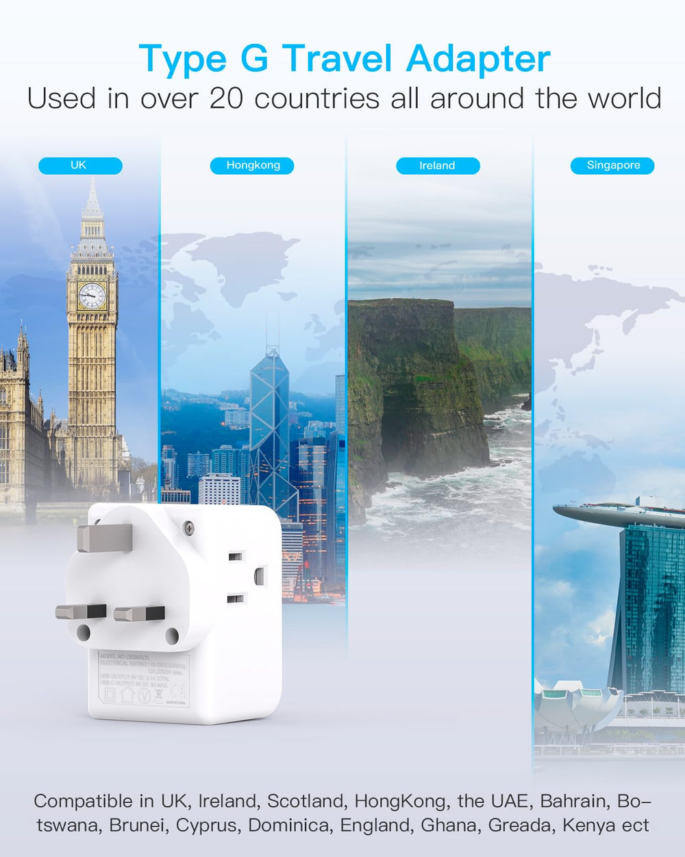 One Beat retail packaging with two adapters, offering backup and shared outlet flexibility