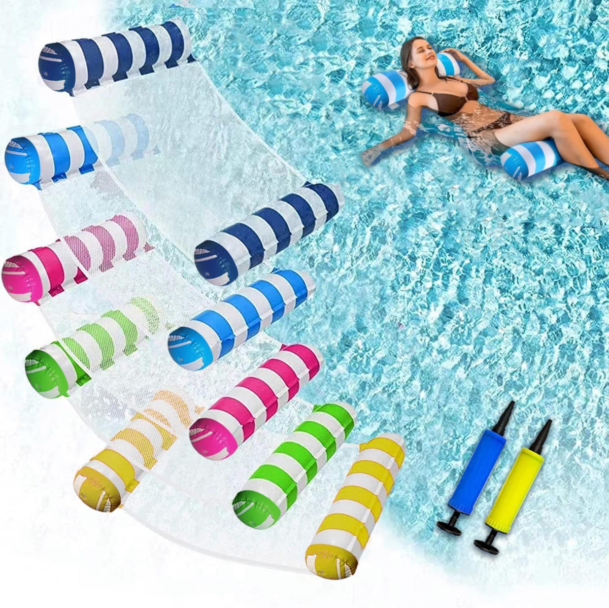 Oneirion JUXIAO pack front view showing five XL floats and vibrant colors for group use