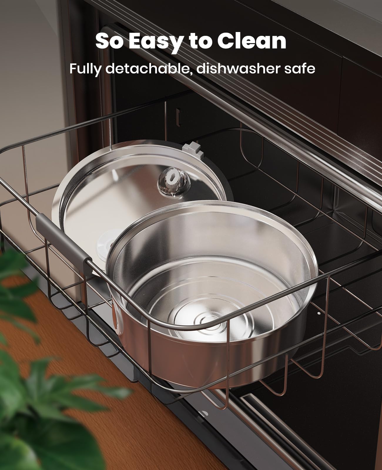 oneisall fountain in kitchen lifestyle scene encourages multi-pet shared access