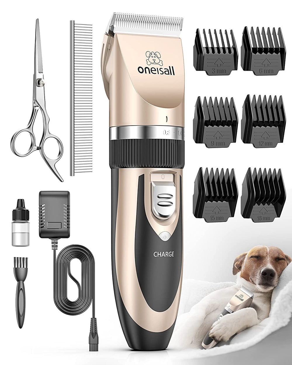 oneisall clippers front packaging showing kit and included accessories for convenient grooming