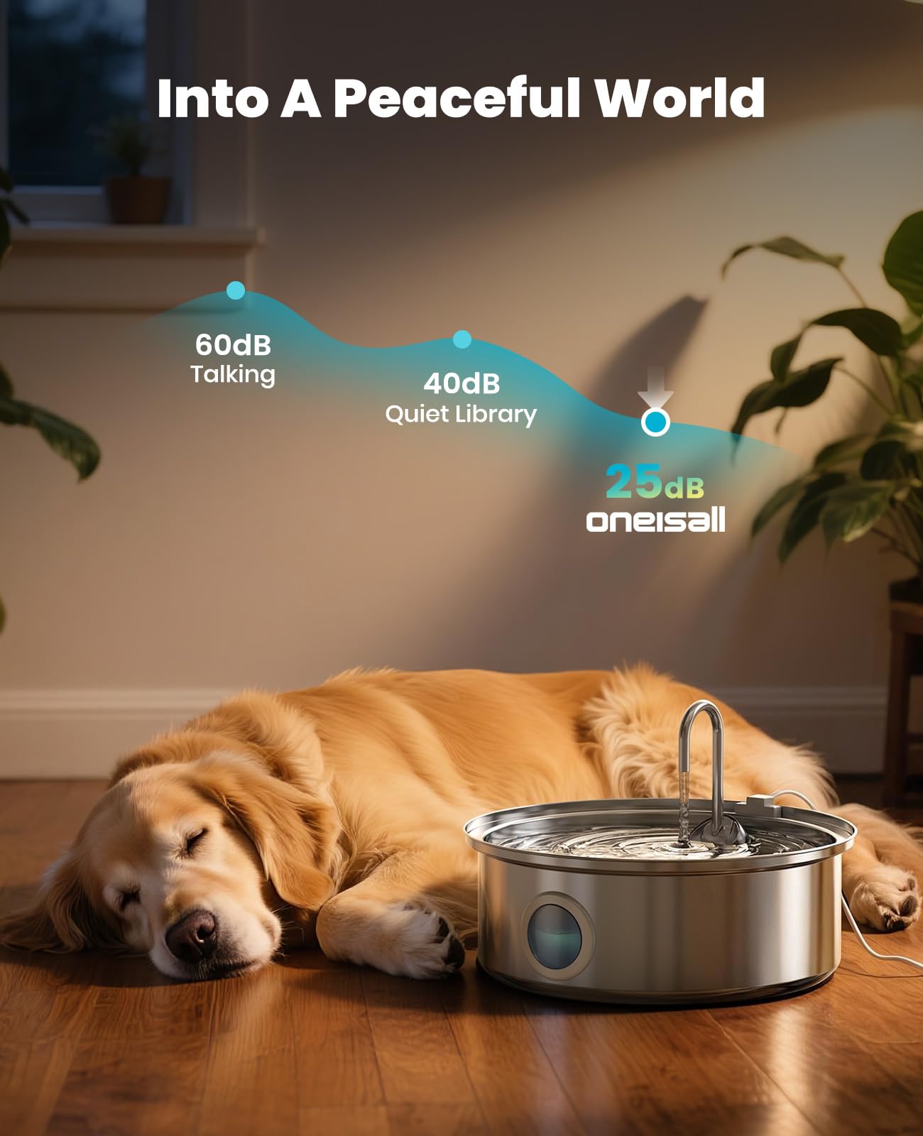 oneisall red LED low-water alert illuminated to prevent unexpected empty bowls