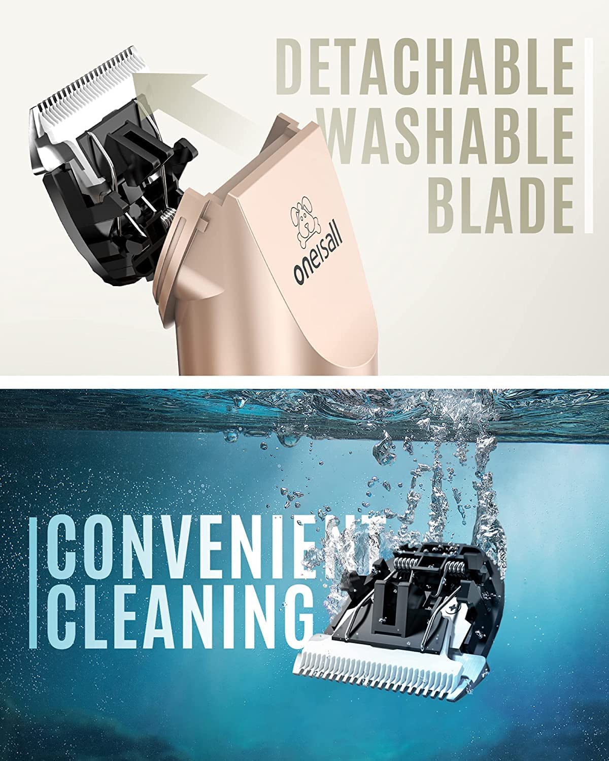 oneisall removable cutterhead being rinsed illustrating easy maintenance and hygiene