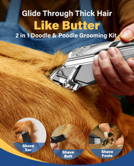 oneisall stainless steel blade closeup highlighting durable edge for thick fur