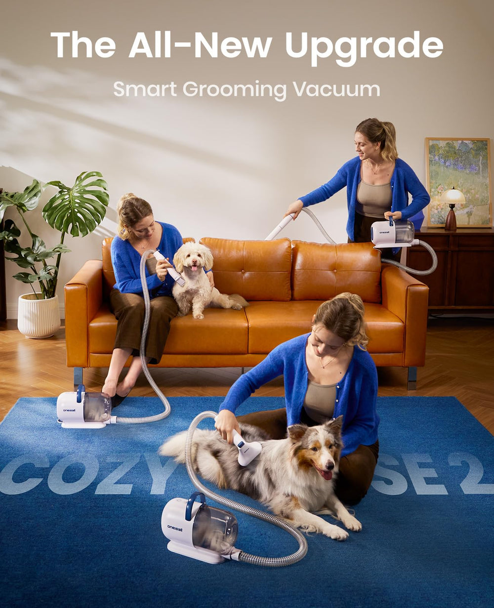 oneisall vacuum brush close-up capturing loose pet hair effectively