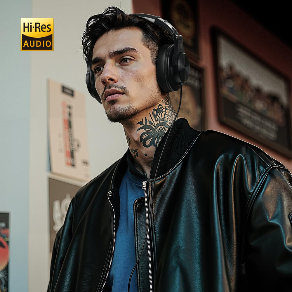 OneOdio A71D side view with 90-degree swivel earcup for single-ear monitoring convenience