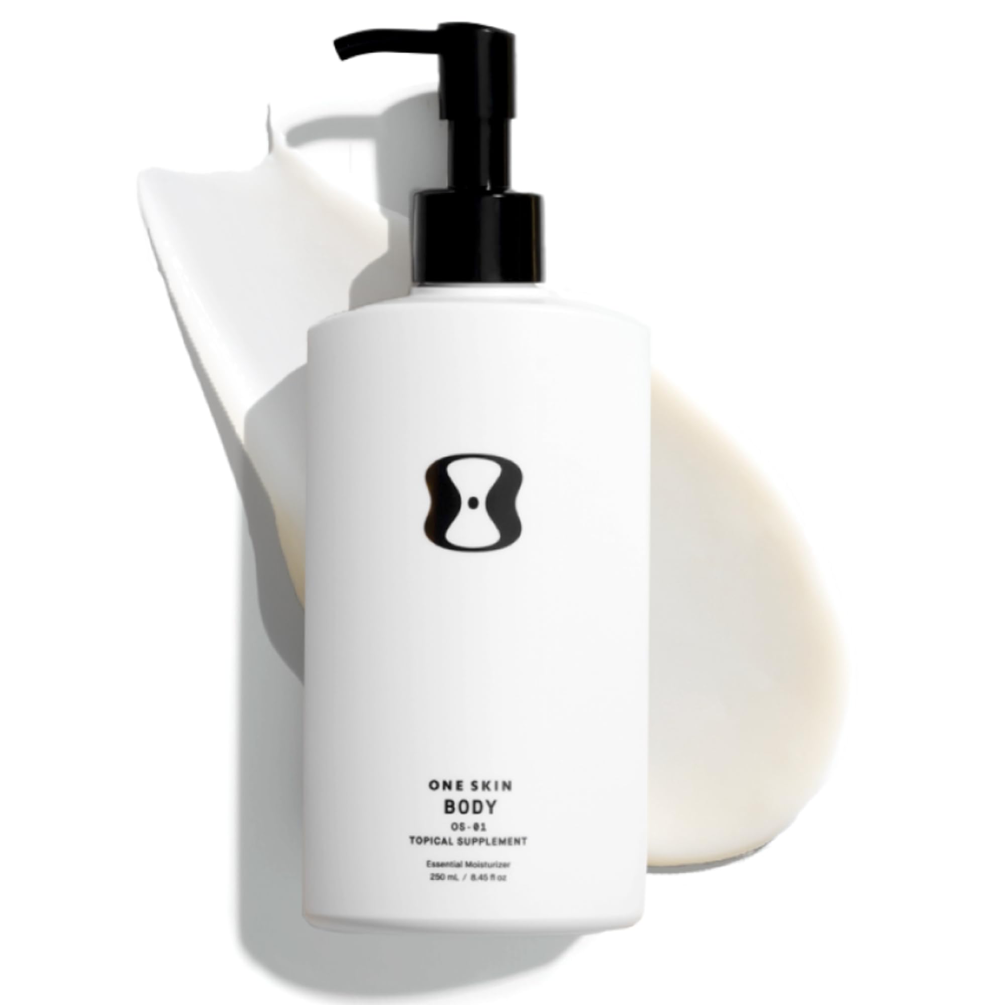oneskin OS-01 BODY front packaging showing bottle and benefit of gentle hydration