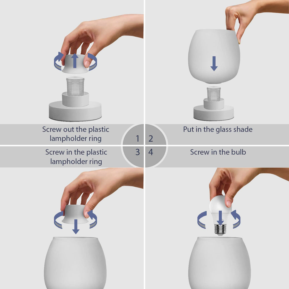 ONEWISH lamp casting warm evening ambiance for relaxing bedroom lighting