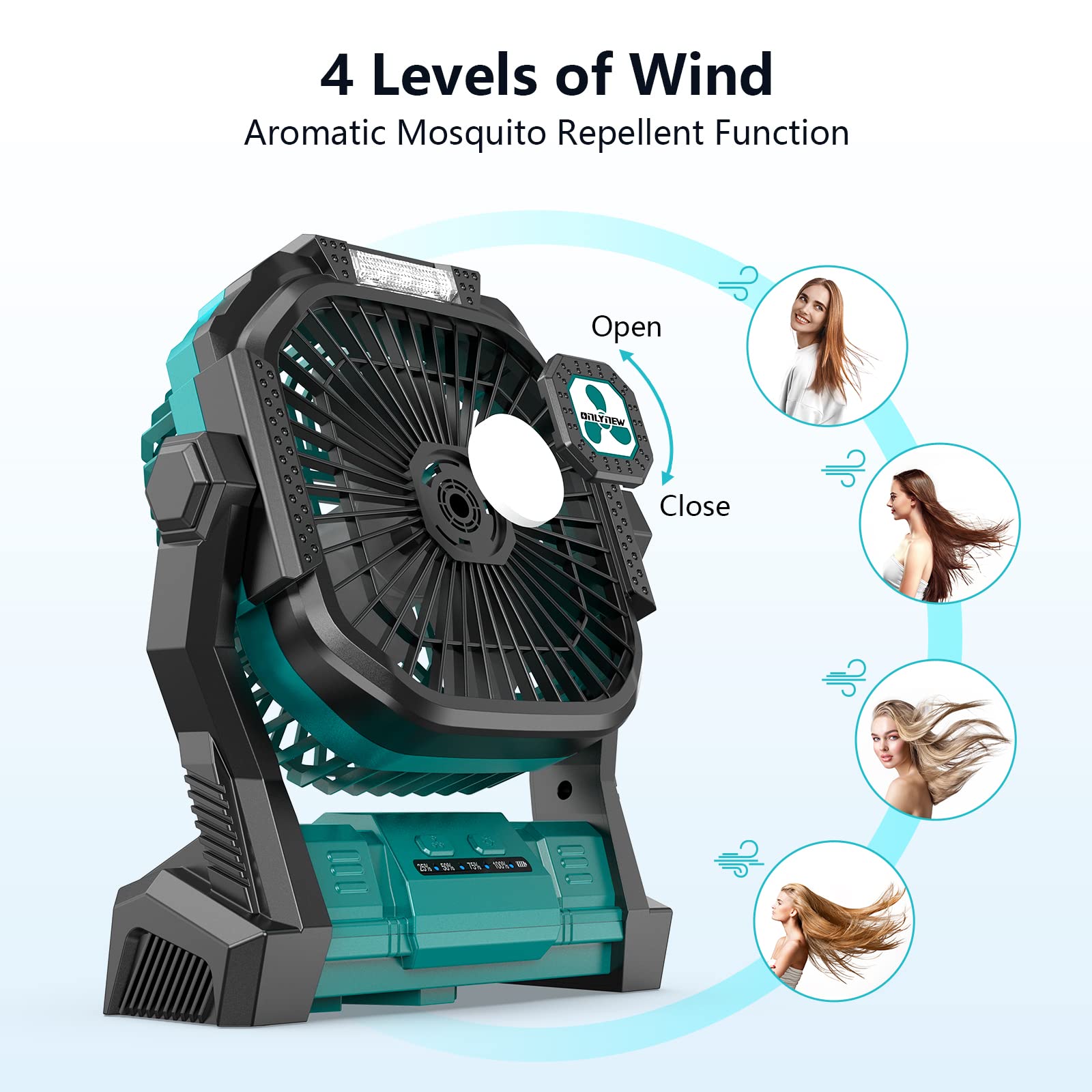 ONLYNEW side view with foldable hook displayed for hanging convenience