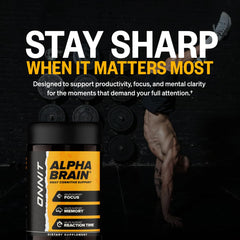 ONNIT Alpha Brain single capsule close-up showing texture and easy swallowing
